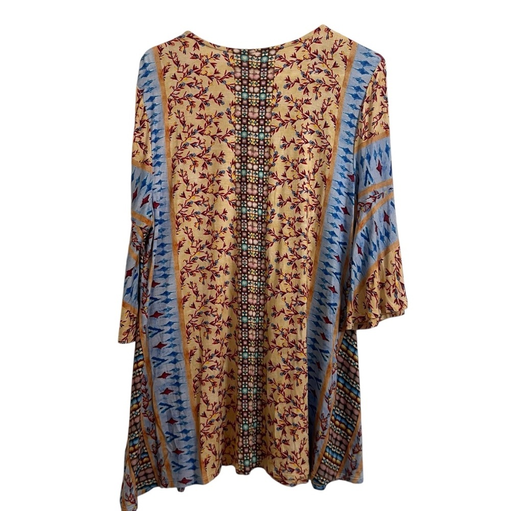 Soft surroundings blouse embroidered velvet patchwork blouse fifi tunic boho - Picture 7 of 9